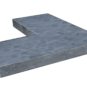 Afdekplaat-Vijverrand Chinees hardsteen 50/25x50x3cm hoekstuk