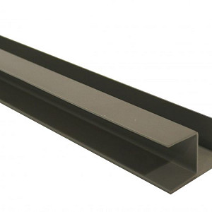 Stalen hoekprofiel met structuur poedercoating t.b.v. H-gleufpaal, 4 x 8 x 220 cm, kwartsgrijs RAL70