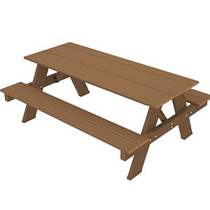 NewTechWood picknicktafel, bladmaat 180 x 70 cm, Teak