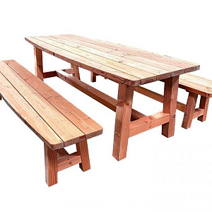 Tuintafel Curved Douglas 78 x 89,5 x 240 cm