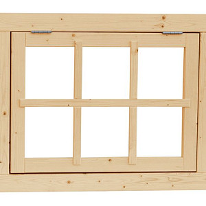 Vuren 6-ruits uitzetraam 91x70cm onbehandeld