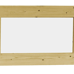 Vuren vast Raam met melkglas 72x45cm groen geïmpregneerd