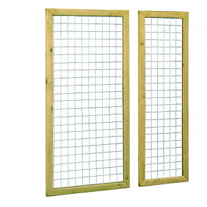 Grenen betonijzertrellis met maas 75x75cm in Raamwerk 44x68cm 90x180cm groen geïmpregneerd