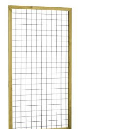 Eco gaastrellis met maas 7,5x7,5cm in grenen Raamwerk 4,5x4,5cm 90x180cm groen geïmpregneerd