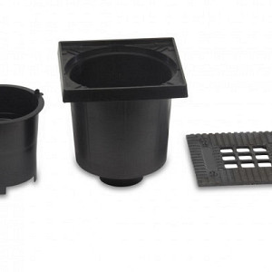 Vloerput 20x20cm met gietijzeren rooster