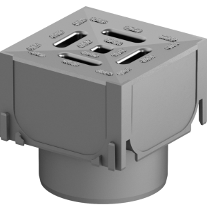 ACO Hexaline hoekstuk incl. zwart kunststof rooster met Ø 110mm spie onderuitloop