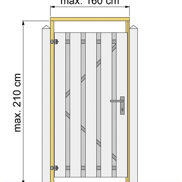 Tuindeurkozijn grenen met aanslaglat max 160cm breed groen geïmpregneerd