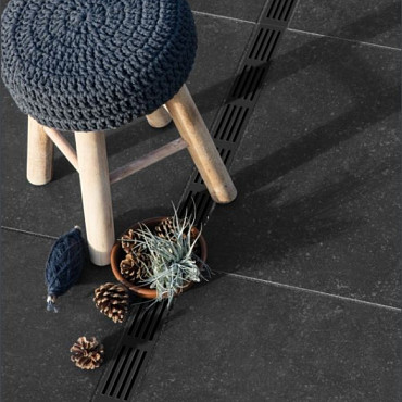 ACO SlimLine gootelement 100cm incl. designrooster aluminium zwart