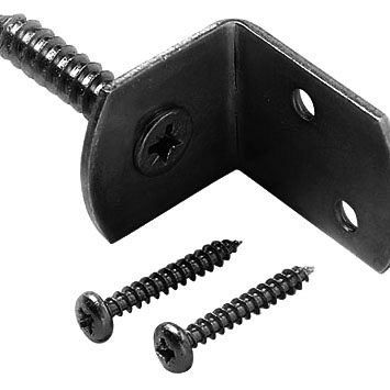 L-beslagset zwart gepoedercoat (t.b.v. houten palen)