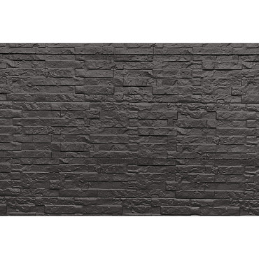 Beton onderplaat dubbelzijdig leisteenmotief 36x3,5x184cm antraciet ongecoat
