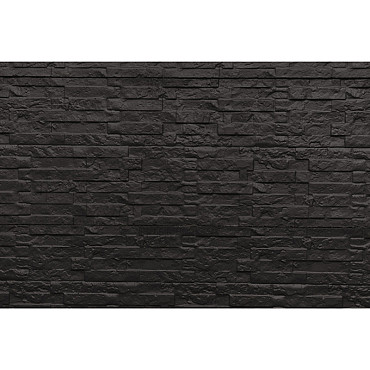Beton onderplaat dubbelzijdig leisteenmotief 36x3,5x184cm antraciet gecoat