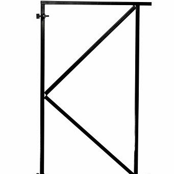Verstelbaar stalen poortframe 100x155cm zwart gecoat