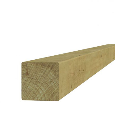 Midden-Europees vuren geschaafde paal 6,7 x 6,7 x 270 cm, groen geïmpregneerd.