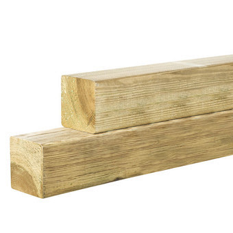 Midden-Europees vuren geschaafde paal 8,7 x 8,7 x 270 cm, groen geïmpregneerd.