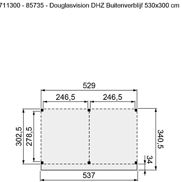 Douglasvision DHZ Buitenverblijf 530x300cm onbehandeld