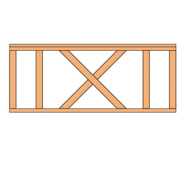 Hekwerk met kruis Douglas type A 178,5x73cm onbehandeld