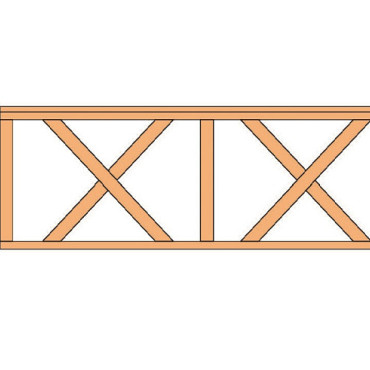 Hekwerk met kruis Douglas type B 228,5x73cm onbehandeld
