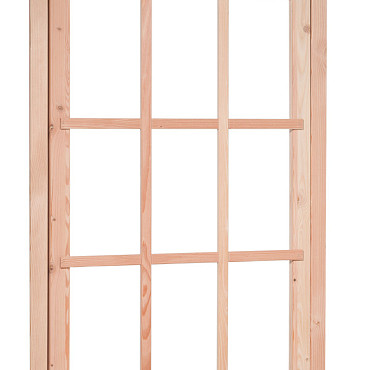 Douglas 9-ruits uitzetraam, 89,8x136,3 cm, kleurloos geïmpregneerd.