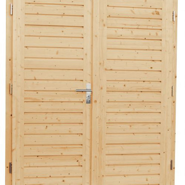 Vuren dubbele dichte opdekdeur met 5-puntssluiting 169x201cm onbehandeld