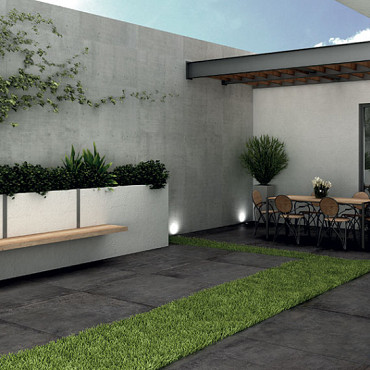 Keramische tegel Materika Project Nero 100x100x2cm