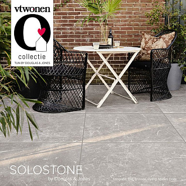 Keramische tegel vtwonen Solostone Uni Marble Warm Grey 90x90x3cm