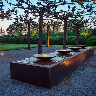 Corten Watertafel MET 4 SCHALEN 5000x1000x400mm Corten 3mm (CBS2 (4 schaals))