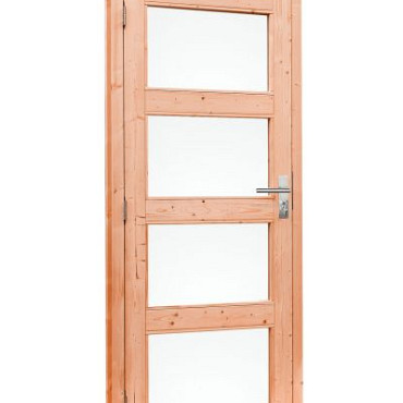 Douglas Enkele 4-ruits deur inclusief kozijn rechtsdraaiend 90x201cm onbehandeld