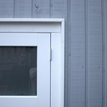 Vuren Enkele 4-ruits glasdeur inclusief kozijn linksdraaiend 90x201cm onbehandeld