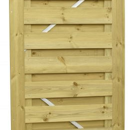 Grenen geschaafde plankendeur op verstelbaar stalen frame 100x179cm groen geïmpregneerd