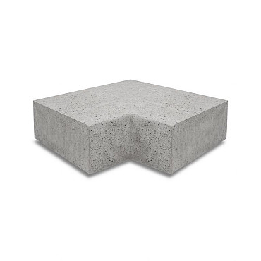 ArtiStone Oud Hollands hoekstuk traptrede 90° binnen 37x15cm Grijs