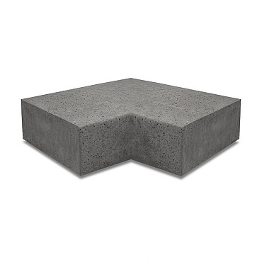 ArtiStone Oud Hollands hoekstuk traptreden 90° binnen 40x20cm Antraciet