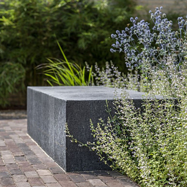 Artistone Oud Hollands zitelement recht 200x60x40cm Carbon