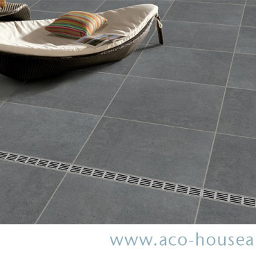 ACO SlimLine gootelement 100cm incl. designrooster RVS