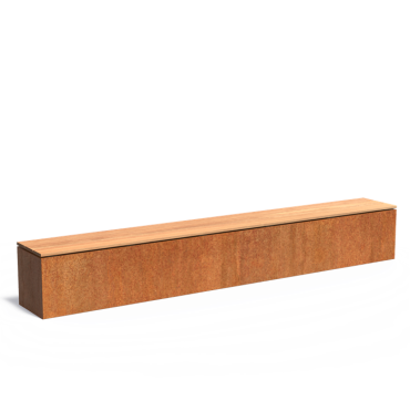 Sokkel met zitting 3000x400x430mm Corten 2mm (CKW29)