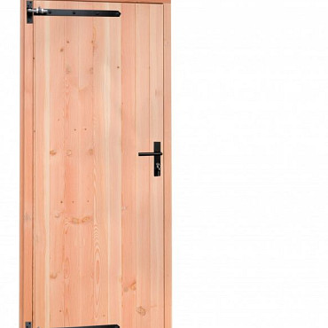 Douglas Enkele dichte deur met zwart beslag inclusief kozijn rechtsdraaiend 90x201cm onbehande