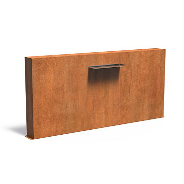 Corten Muur vrijstaand 2500x250x1200 (VCM2.2.600 (incl waterval 600 + pomp))