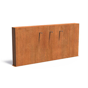 Corten Muur vrijstaand 2500x250x1200 (VCM2.2.3 (incl waterval + pomp))