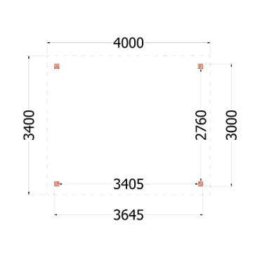 Kapschuur de Deel 4000x3400x3000mm (bxdxh)