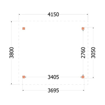 Kapschuur de Hoeve XL 4150x3800x3450mm (bxdxh)