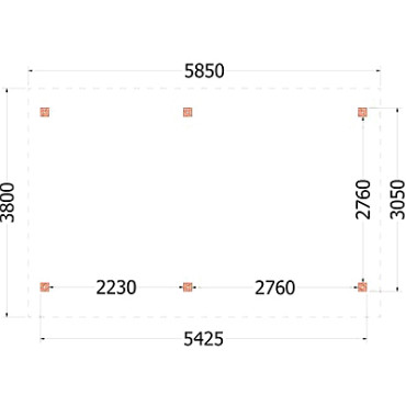 Kapschuur de Hoeve XL 5850x3800x3450mm (bxdxh) links