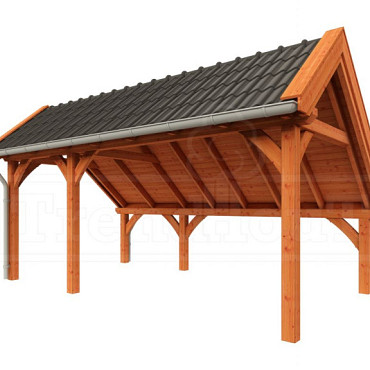 Kapschuur de Hoeve XL 5900x3800x3450mm (bxdxh) links