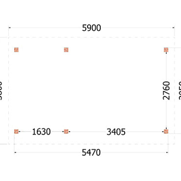 Kapschuur de Hoeve XL 5900x3800x3450mm (bxdxh) links
