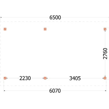 Kapschuur de Hoeve XL 6500x3800x3450mm (bxdxh) links