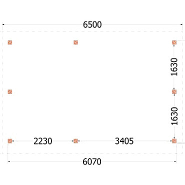 Kapschuur de Hoeve XL 6500x4400x3750mm (bxdxh) links