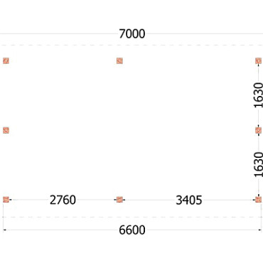 Kapschuur de Hoeve XL 7000x4400x3750mm (bxdxh) links