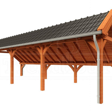 Kapschuur de Hoeve XL 9900x3800x3450mm (bxdxh) links