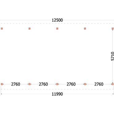 Buitenverblijf Zadeldak XXL 12500x7000x5000mm (bxdxh)