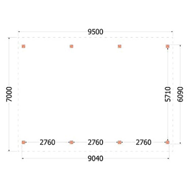 Buitenverblijf Zadeldak XXL 9500x7000x5000mm (bxdxh)