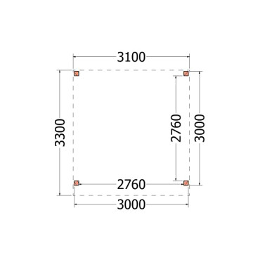 Buitenverblijf Casa 3100x3300x2600mm (bxdxh)