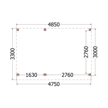 Buitenverblijf Casa 4850x3300x2600mm (bxdxh)